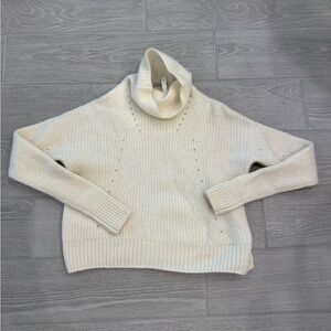 PHARAOH COLLECTION Recycled Cashmere Super Soft Ivory Turtleneck Sweater 1/S